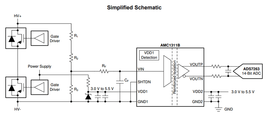 AMC1311BDWVR Simplified Schematic
